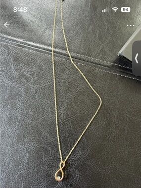 Elegant Gold Infinity Pendant Necklace with Clear Stone